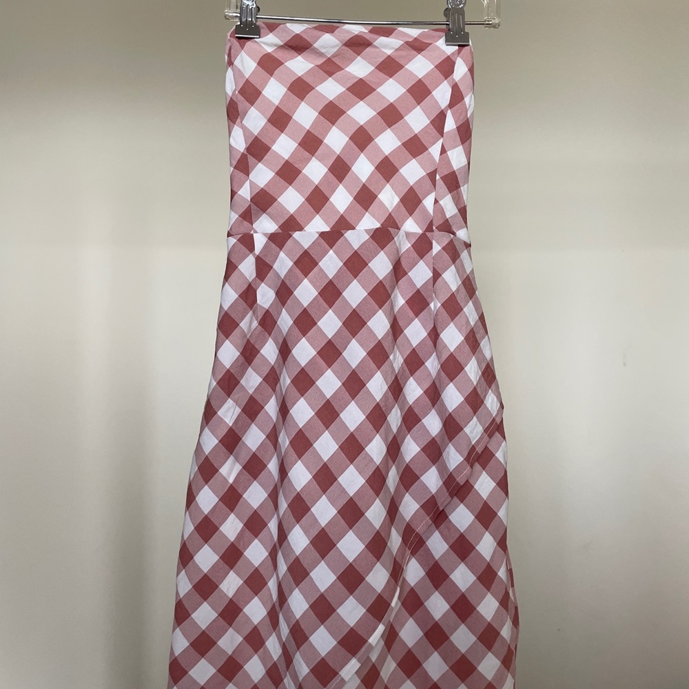 NWT Brown and White Gingham Dress